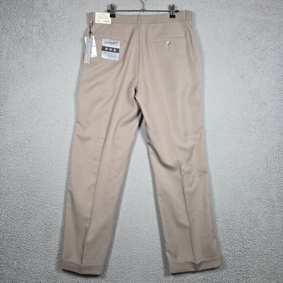 Perry Ellis Pants Mens Size 32x30 Taupe Flex Stretch Non Iron Classic Fit NWT - Picture 4 of 10